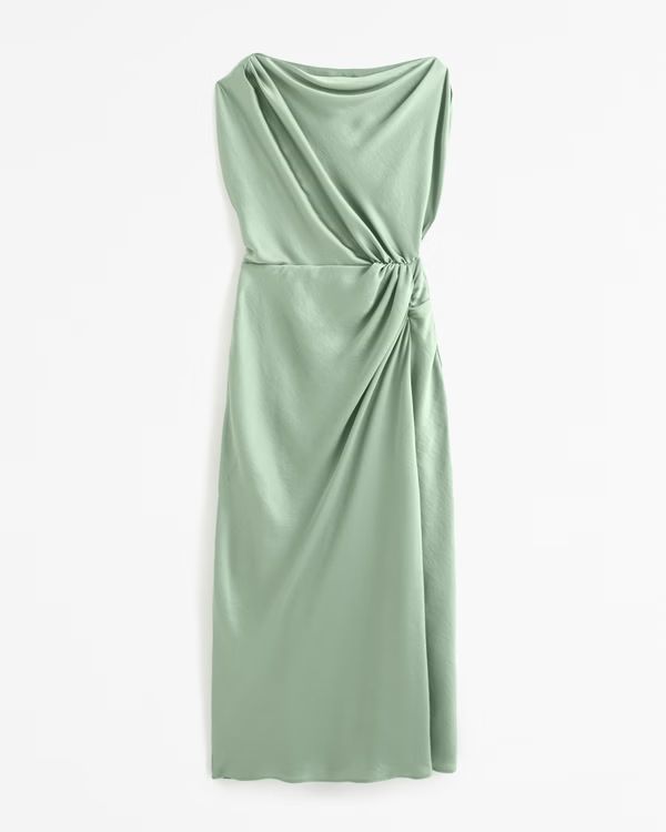 High-Neck Draped Maxi Dress | Abercrombie & Fitch (US)