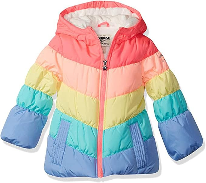 OshKosh B'Gosh Girls' Perfect Colorblocked Heavyweight Jacket Coat | Amazon (US)