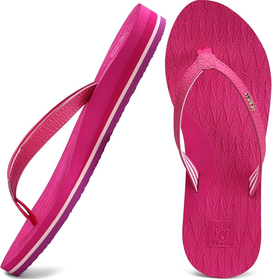 KuaiLu Womens Fashion Flip Flops Ladies Lightweight Summer Beach Yoga Mat Thong Sandals with Comf... | Amazon (US)