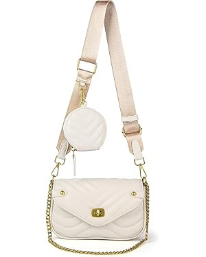 Small Crossbody Purses for Women Pu Leather Chain Quilted Handbag Designer Shoulder Bags Coin Cel... | Amazon (US)