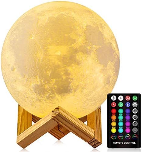 GDPETS Moon Lamp, 16 Colors Moon Night Light with Stand & Remote &Touch Control and USB Rechargea... | Amazon (US)
