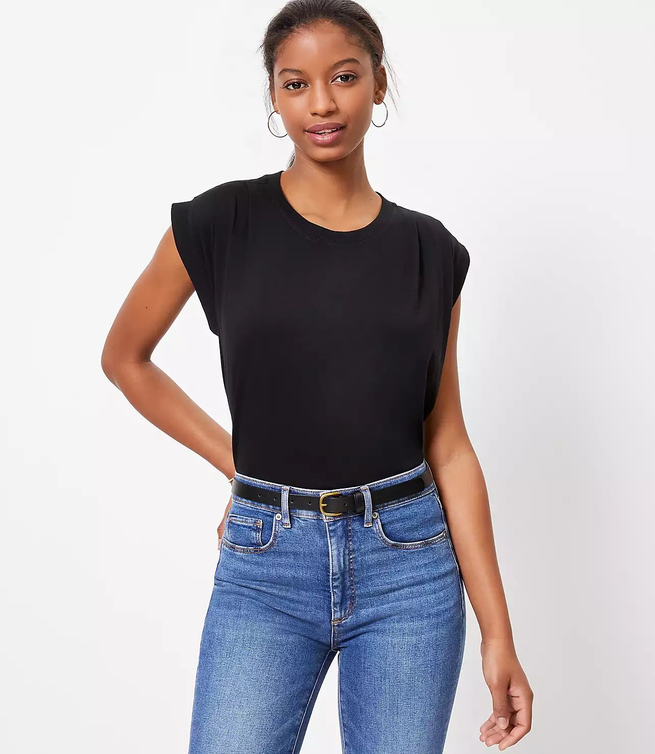 Pleated Muscle Tee | LOFT