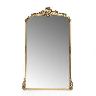 Devries 36 in. x 58 in. Classic Rectangle Framed Decorative Mirror Antique Gold Over the Mantle M... | The Home Depot