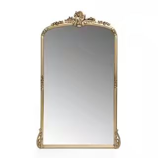 Devries 36 in. x 58 in. Classic Rectangle Framed Decorative Mirror Antique Gold Over the Mantle M... | The Home Depot