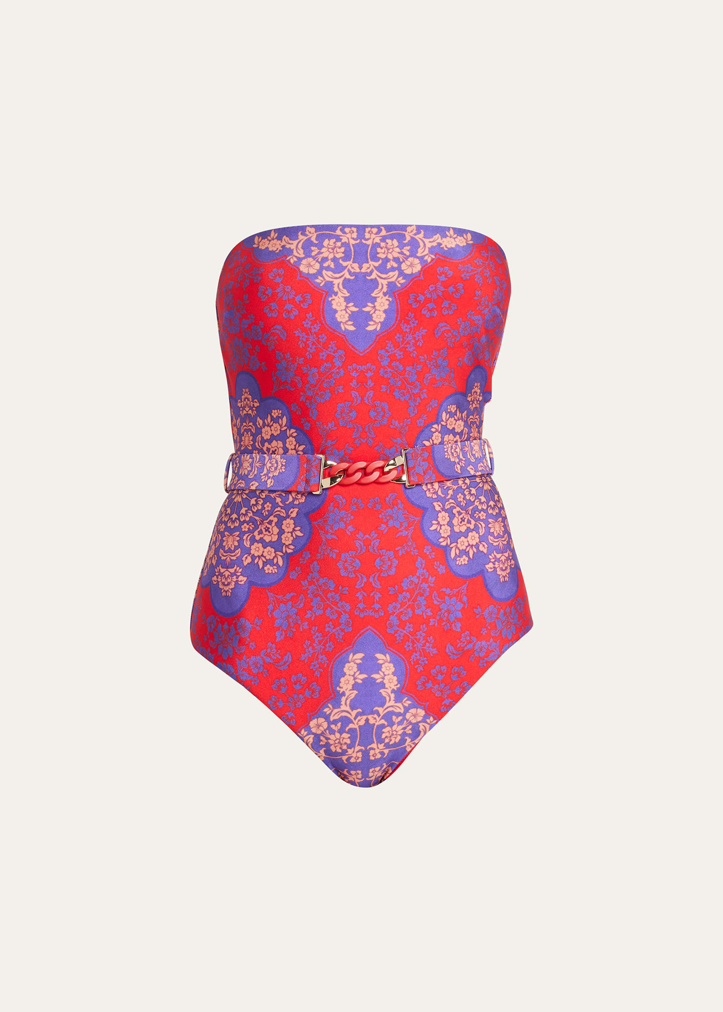 Raie Chain-Link Bandeau One-Piece Swimsuit | Bergdorf Goodman