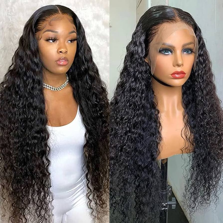 30 Inch Lace Front Wig Human Hair for Black Women 180% Density HD Transparent 13x4 Deep Wave Lace... | Amazon (US)