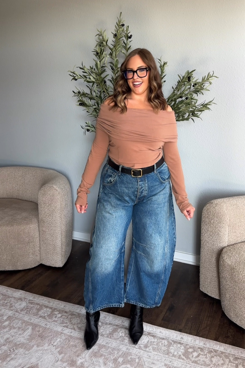 Wearing a 33 jean & Xl top! 