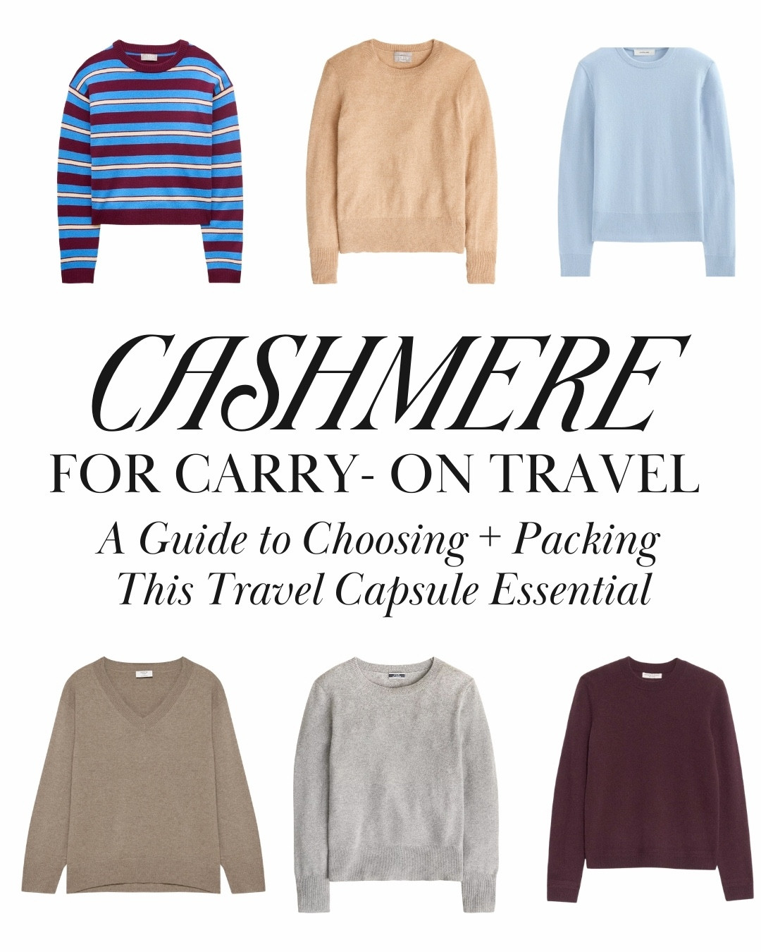 Cashmere is a travel capsule essential for carry-on travel. Lightweight, warm without bulk, and easy to rewear across outfits. It also works as the perfect spring-to-summer transitional layer. Sharing my favorite cashmere sweaters under $200 with 3-season functionality.

#LTKTravel #LTKOver40