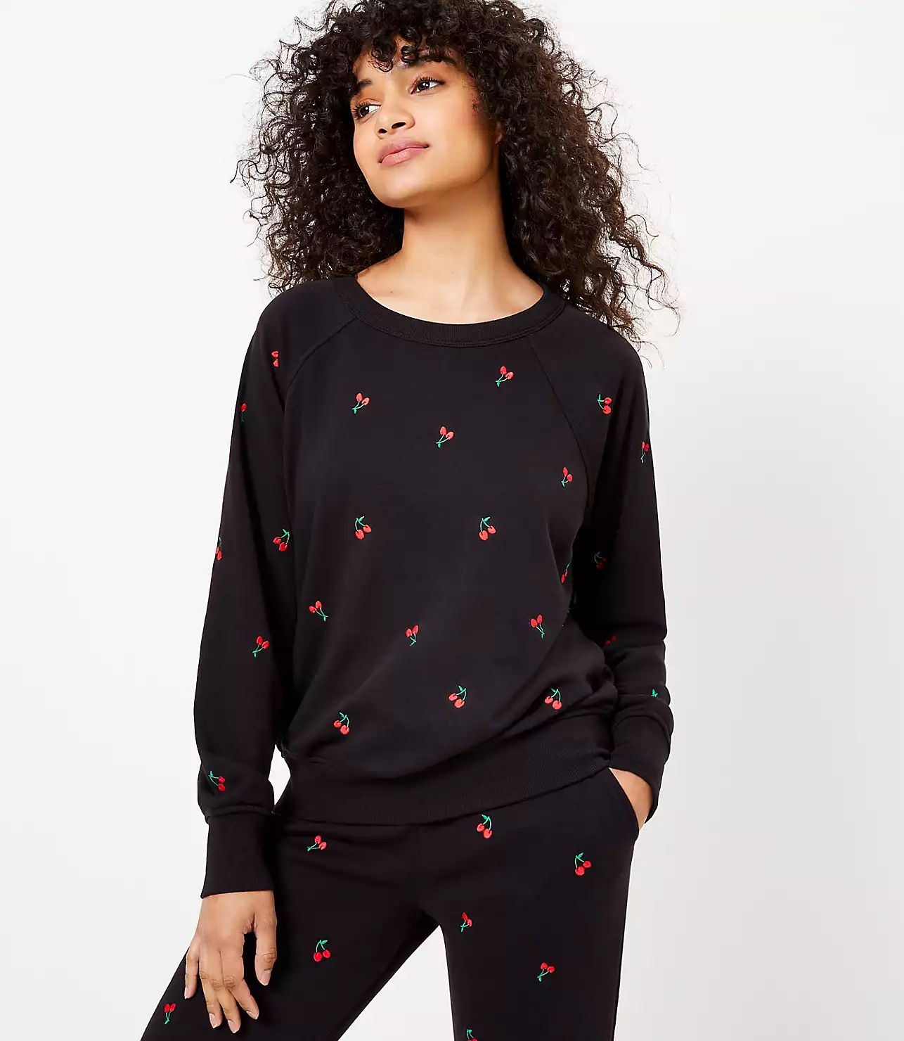 Lou & Grey Cherry Terry Sweatshirt | LOFT