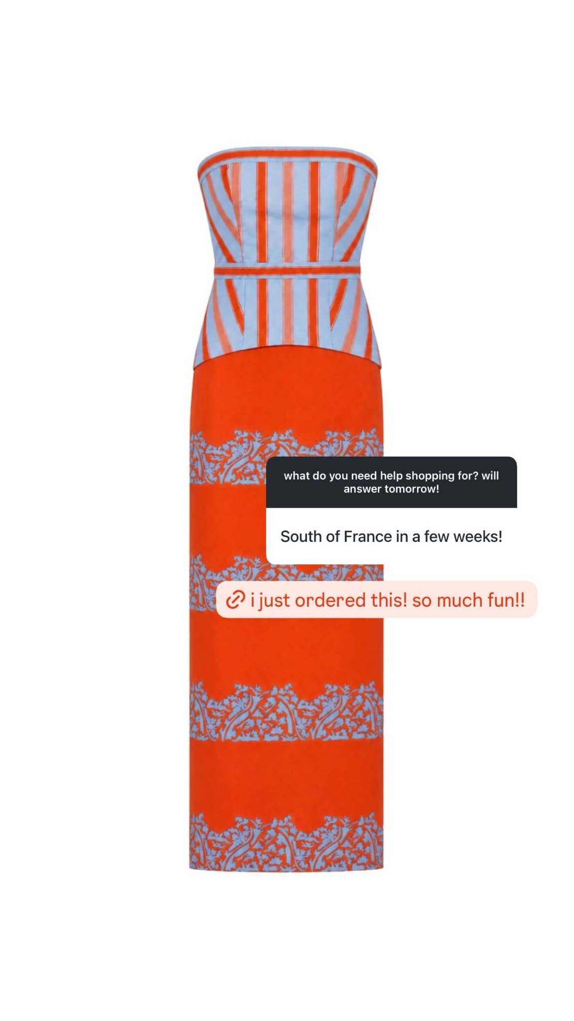 Just ordered this dress for summer and I’m already obsessed with it. The print and strapless silhouette feel so chic and vacation-ready while still being event-worthy enough for dinners, showers, and summer parties. Such a great dress for the South of France this summer with simple sandals, gold jewelry, and a woven bag. 

 #LTKSeasonal