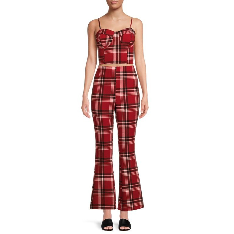 No Boundaries Juniors' Tank Top and Pull On Pants, 2-Piece Outfit Set | Walmart (US)