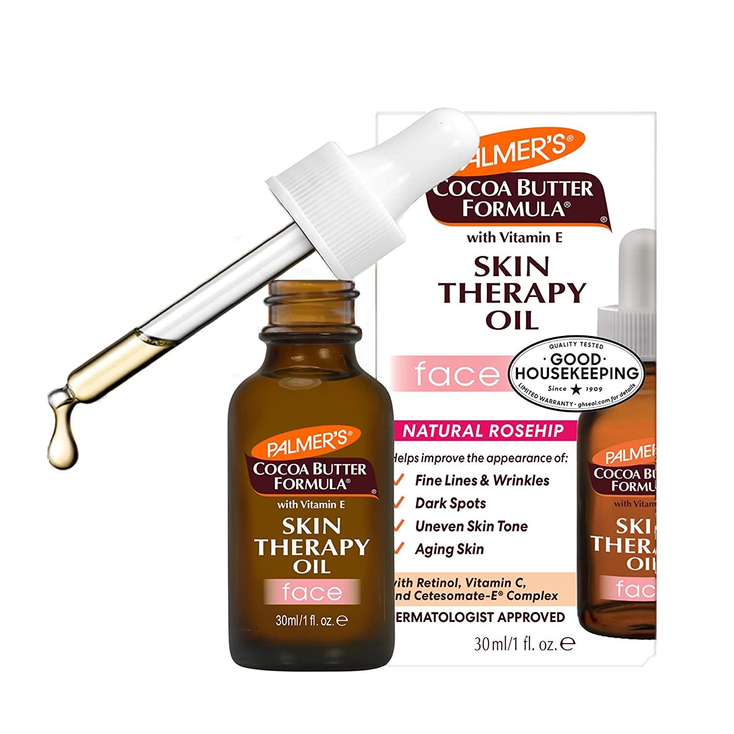 Palmer's Cocoa Butter Formula Moisturizing Skin Therapy Oil for Face with Vitamin E, C & 10 Pure ... | Amazon (US)