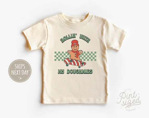 Rolling With My Doughmies Toddler Shirt  Retro Gingerbread - Etsy | Etsy (US)