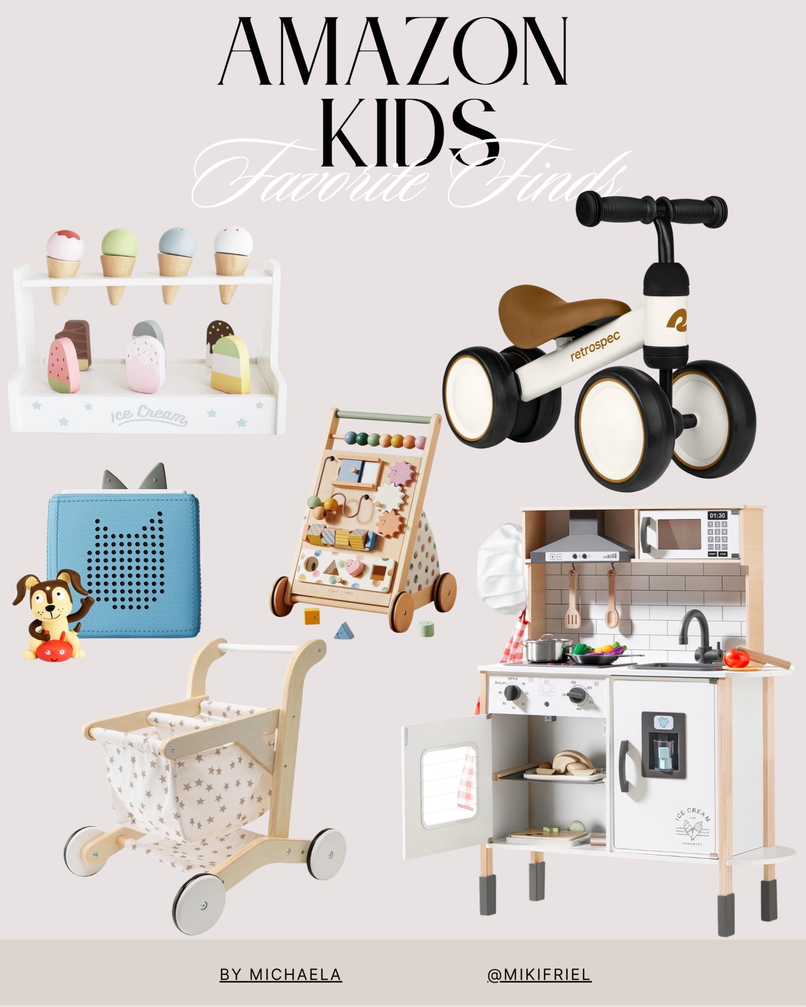 Kids toys. Kids finds. Kitchen. Toy kitchen. Tonie box. Shopping cart. Pushtoy. Ice cream toy. Bike. 

#LTKGiftGuide #LTKFindsUnder50 #LTKKids