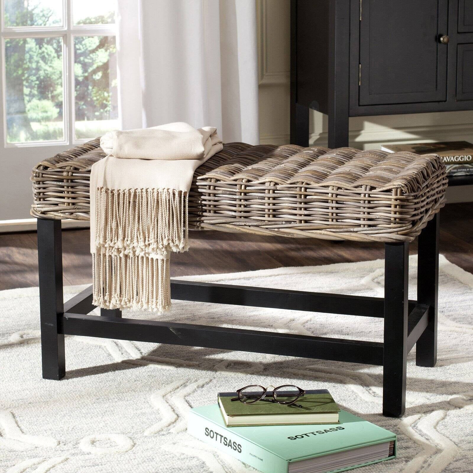 Safavieh Omari Nautical Rustic Wicker Bench | Walmart (US)