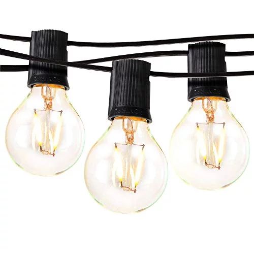 Brightech Ambience Pro - Waterproof LED Outdoor String Lights - Hanging 1W Vintage Edison Bulbs -... | Walmart (US)