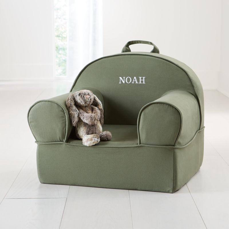 Large Dark Green Personalized Kids Lounge Nod Chair Cover + Reviews | Crate & Kids | Crate & Barrel