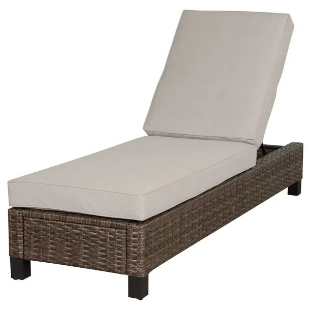 Better Homes & Gardens Brookbury Single Outdoor Chaise Lounge Chair- Beige - Walmart.com | Walmart (US)