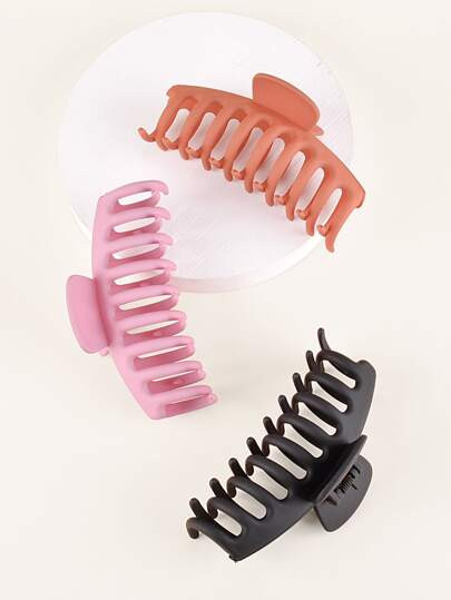 3pcs Solid Hair Claw | SHEIN