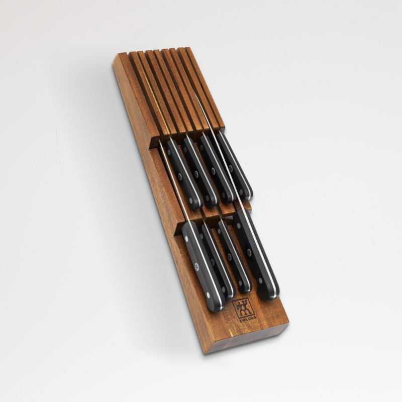 ZWILLING Gourmet 9-Piece In-Drawer Knife Set | Crate & Barrel | Crate & Barrel