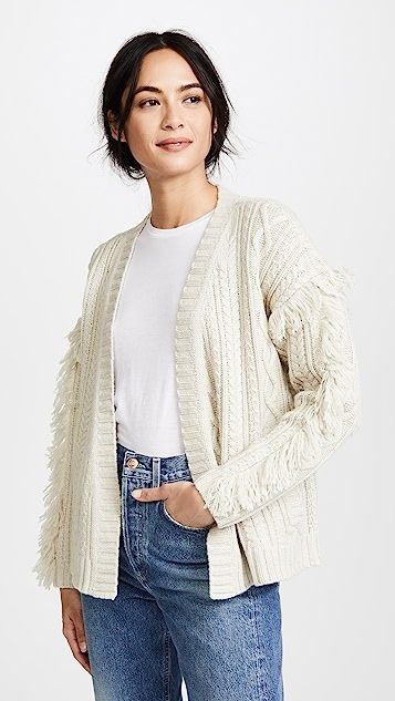 Cable Knit Fringe Cardigan Sweater | Shopbop