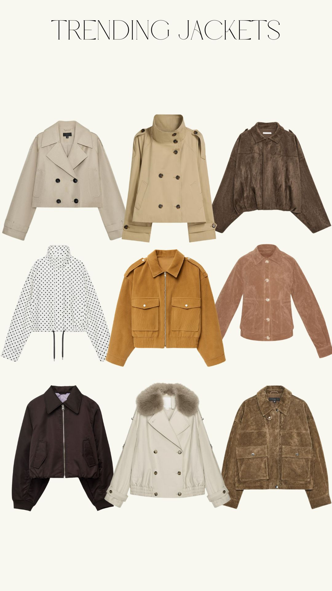 Trending jackets, light jacket, layering, autumn jacket, cropped jacket, suede, high street, Zara, H&M, ASOS 

 #LTKuk #LTKautumn #LTKstyletip