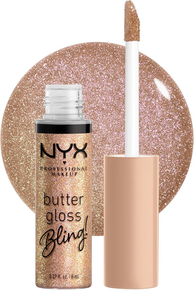 NYX PROFESSIONAL MAKEUP Butter Gloss Bling Lip Gloss, Non Sticky and Shiny Vegan Lip Makeup - Bri... | Amazon (US)