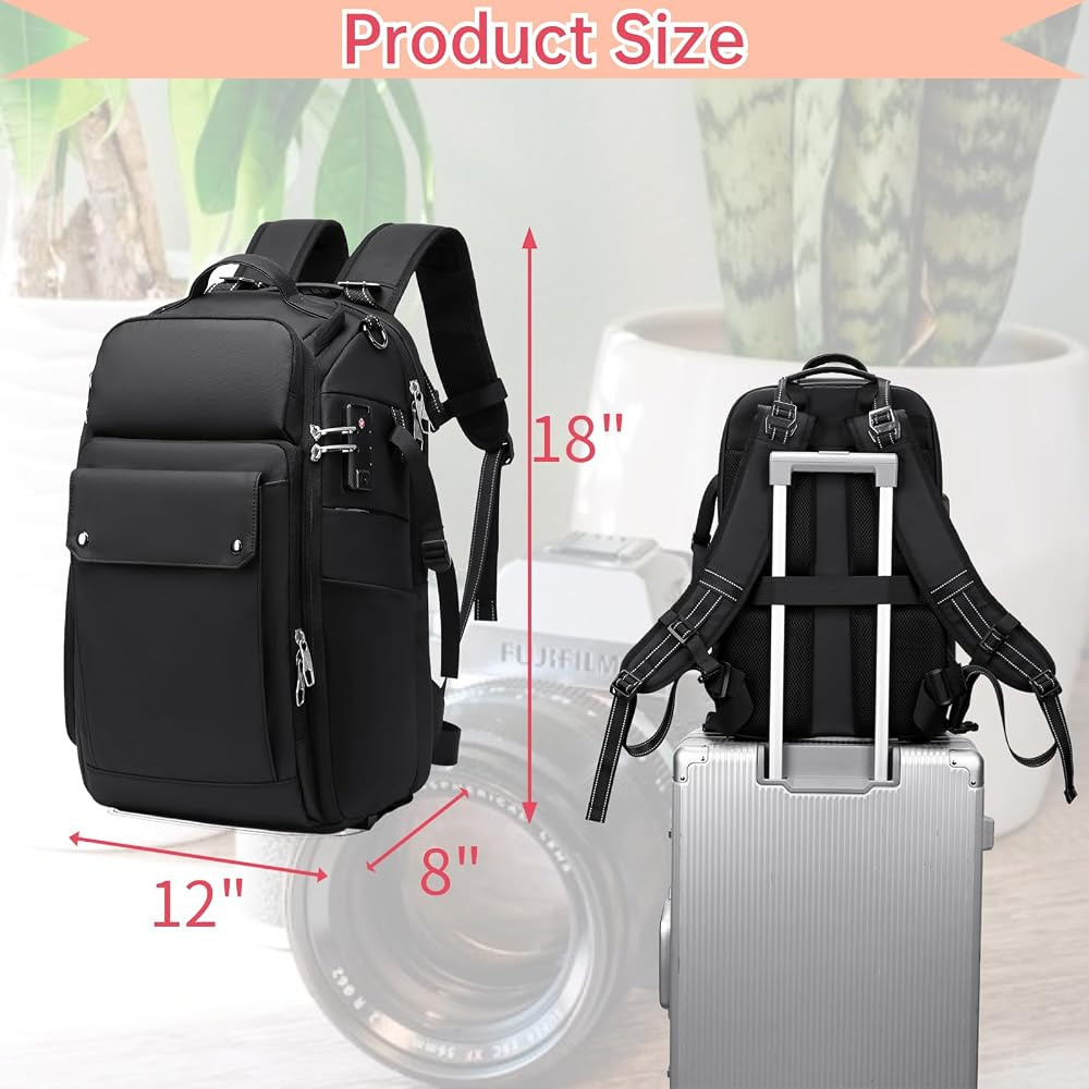 Camera Backpack Large, Waterproof Camera Bag for Mirrorless and DSLR with TSA Lock,Quick Access,1... | Amazon (US)