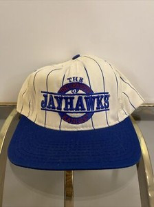 Vintage Pinstripe Kansas Jayhawks KU Circle Logo Snapback Hat | eBay US