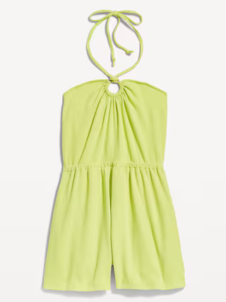 Textured O-Ring Halter Romper for Women -- 3.5-inch inseam | Old Navy (US)