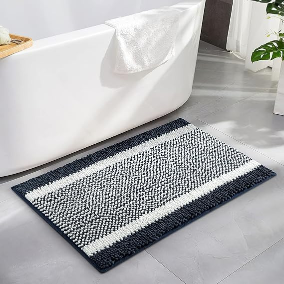 Bath Mats for Bathroom Luxury Chenille Shaggy Bath Rugs Non Skid Soft Shaggy Rugs Bath Carpet Mac... | Amazon (US)