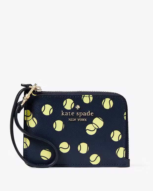 Tennis Printed Small Card Holder Wristlet | Kate Spade Outlet