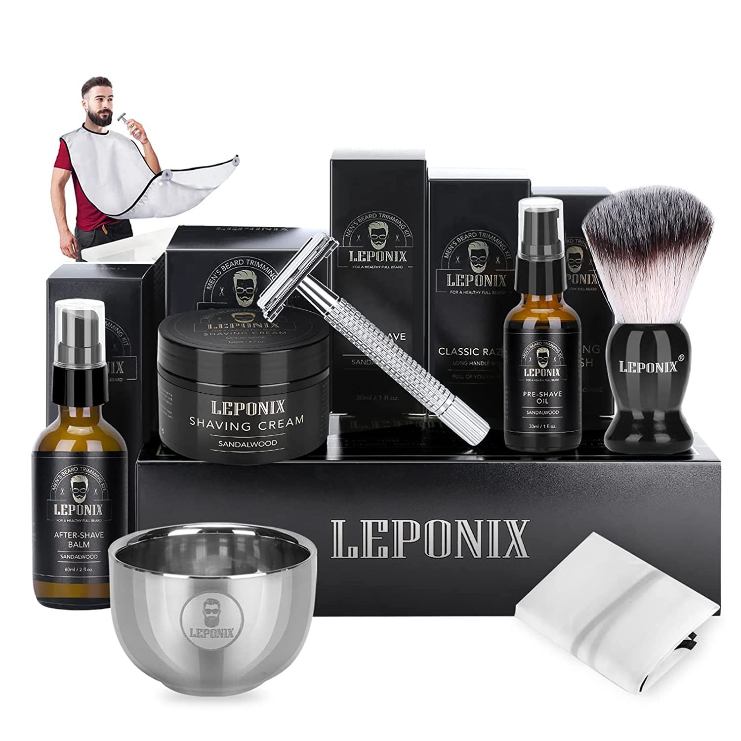 Shaving Kit for Men, Include Safety Razor, Sandalwood Shaving Cream, Mens Aftershave, Pre Shave O... | Amazon (US)