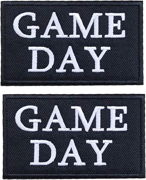 Game Day Iron On Patch, Football Gameday Embroidered Patch Emblem Badge for Hat Vest Clothes Jack... | Amazon (US)