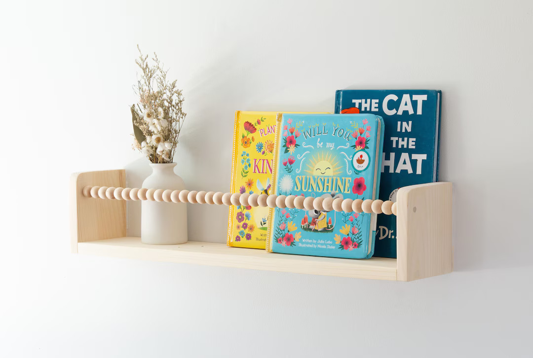 Nursery Bookshelf, Nursery Shelves Boho Macrame, Nursery Decor, Gender Neutral Gift,children's Bo... | Etsy (US)