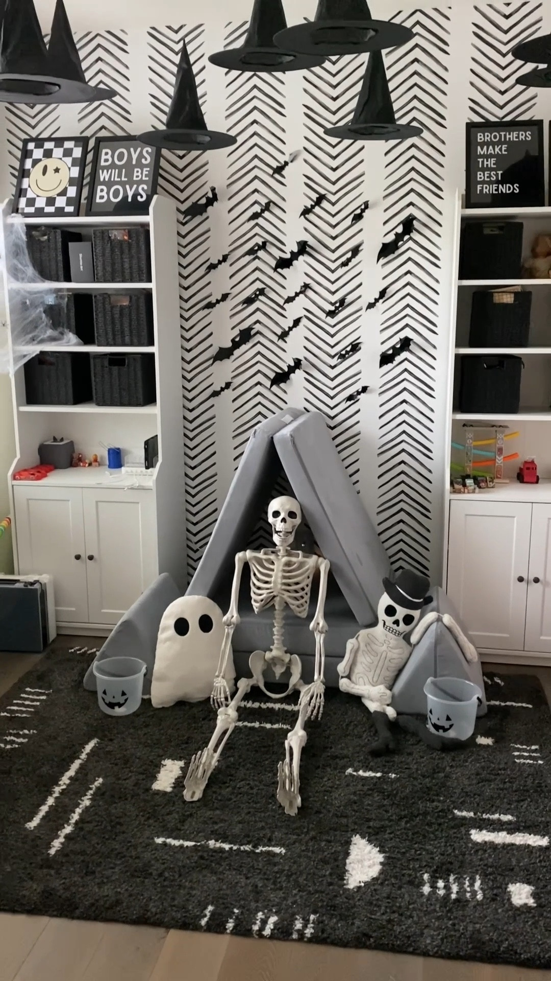 Added a little bit of spooky to the  playroom 💀👻 September is officially here so we’re going for it! 

Halloween decor, Halloween decorations for kids, Halloween playroom, floating witches hats, kids playroom, Amazon, Target, Halloween home decor

#LTKKids #LTKFamily #LTKSeasonal