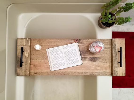 Bath Tray / bath tray wood, rustic home decor, bath tub table, bathtub tray wood, gifts for her, ... | Etsy (US)