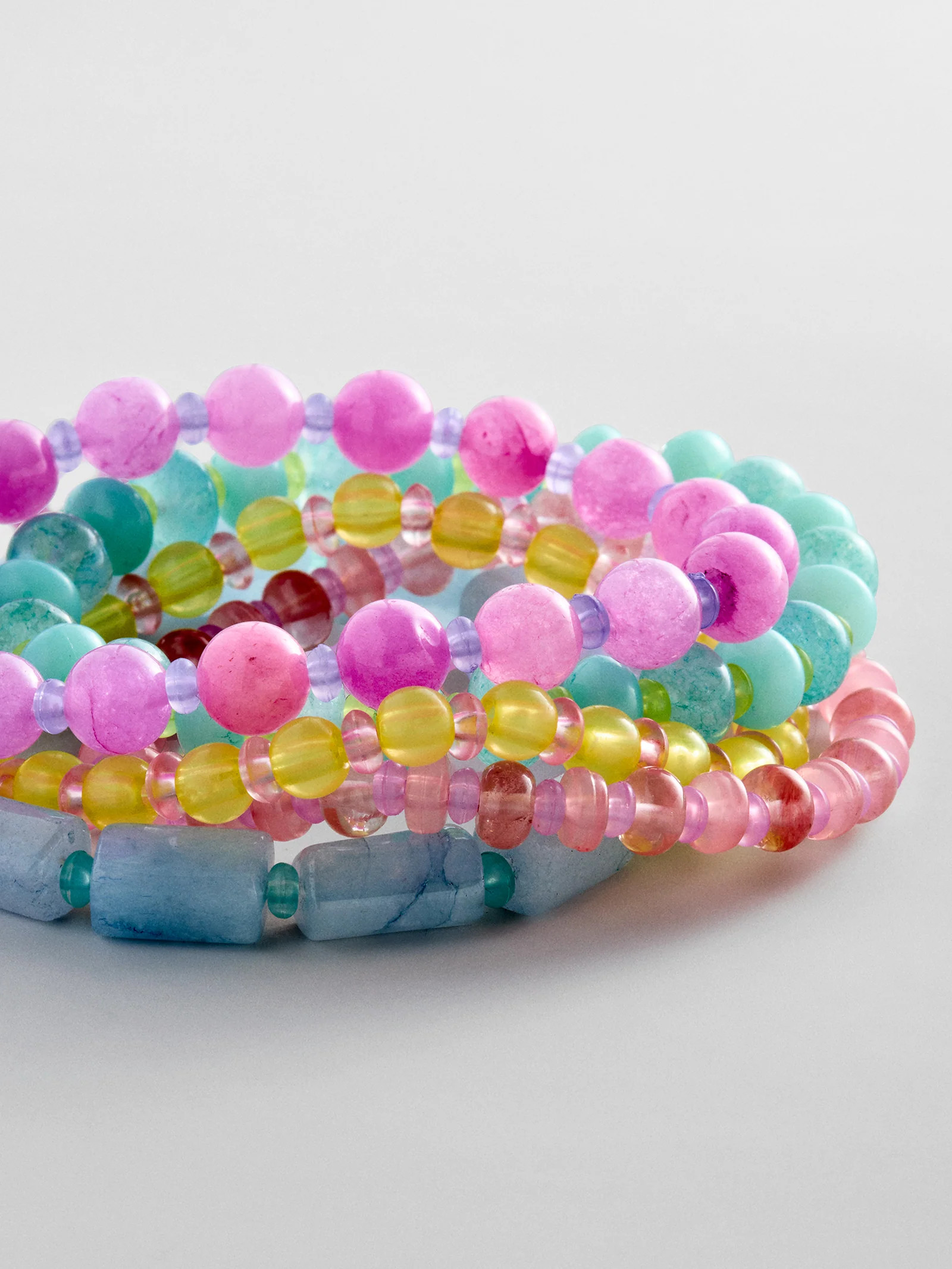 Darcy Semi-Precious Beaded Bracelet Set - Light Multi | BaubleBar