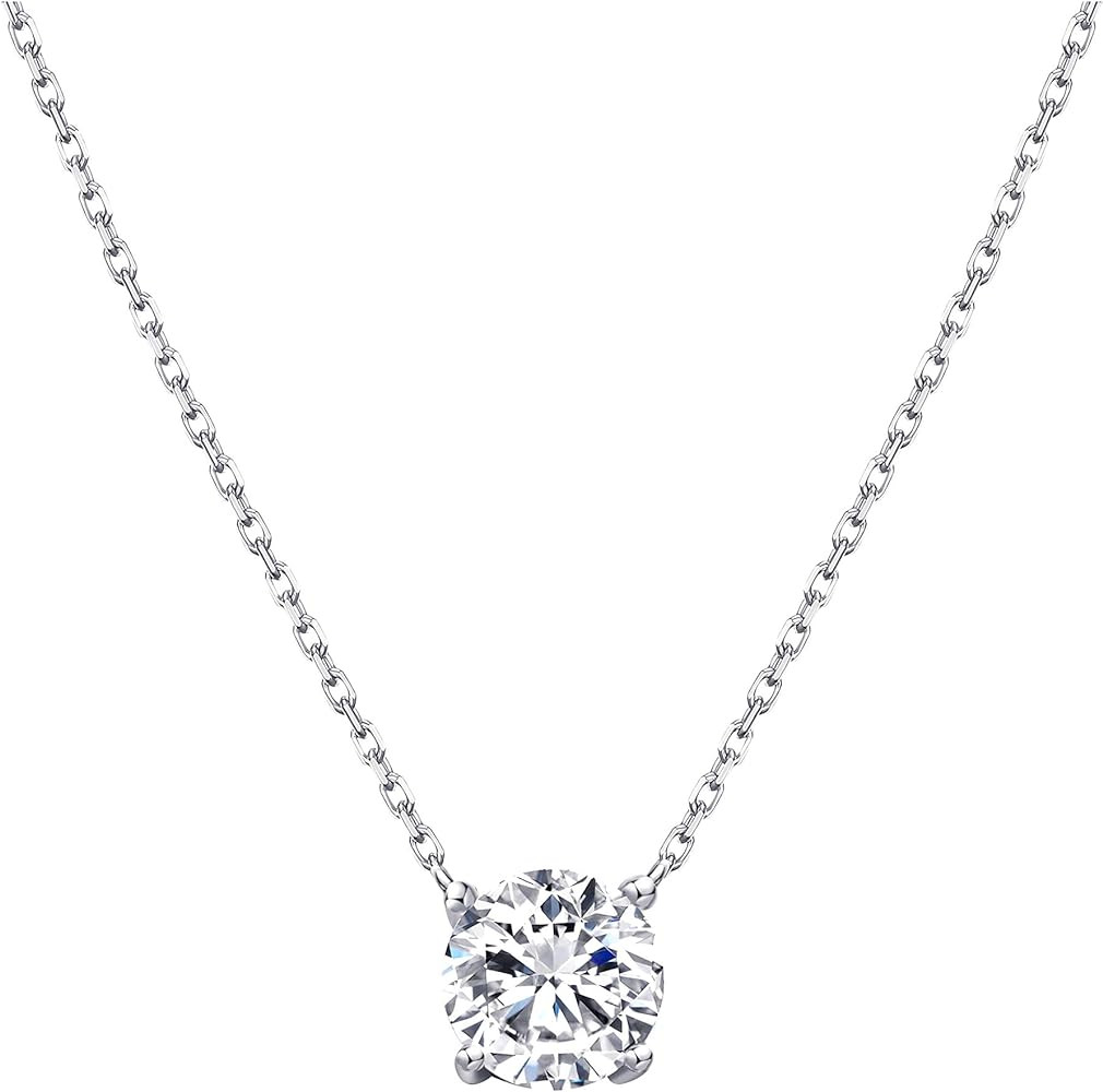 S.Leaf Diamond Necklace Pendant Cubic Zirconia Tennis Necklace Solitaire Choker Necklace for Wome... | Amazon (US)