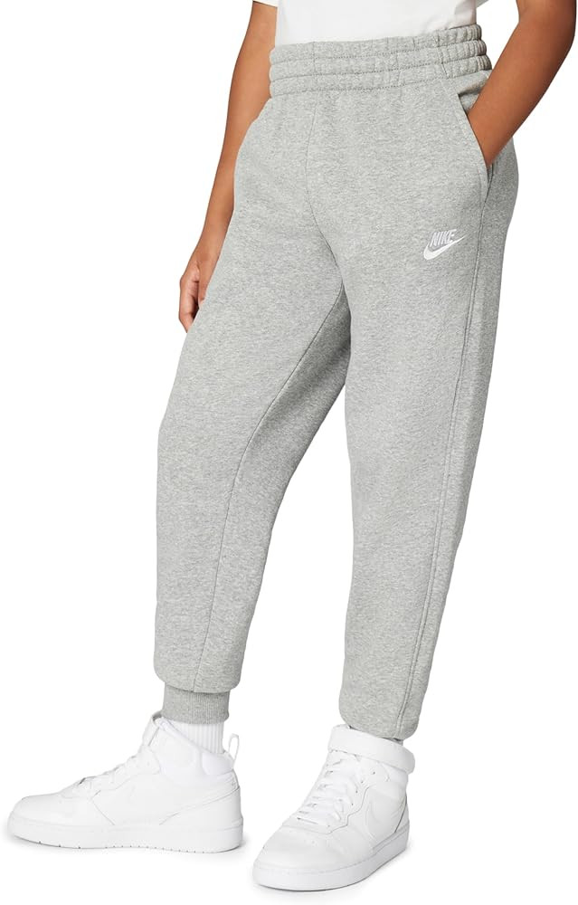 Amazon.com: Nike Kid's Sportswear Club Fleece Joggers, Dark Grey Heather/Base Grey/White, X-Small... | Amazon (US)