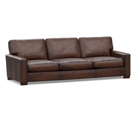 Turner Square Arm Leather Sofa | Pottery Barn (US)