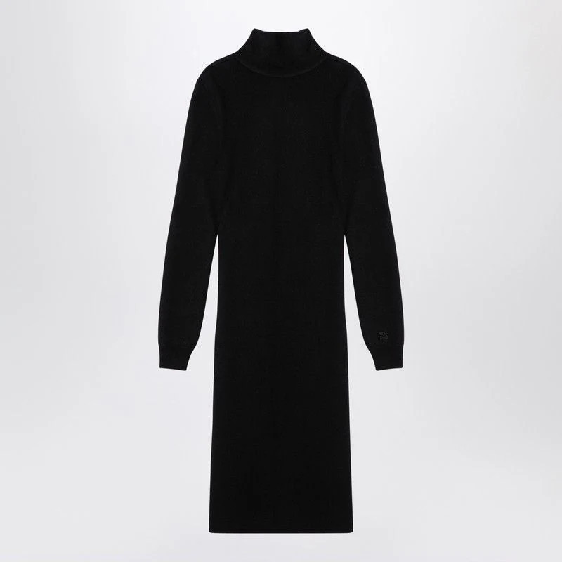 Givenchy Women's Knitted Turtleneck Dress in Black | Size Small | BW229G4ZN9 Color 001 | LOZURI