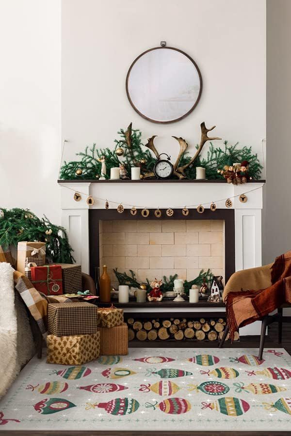 Ruggable Christmas Washable Rug - Perfect Holiday Area Rug for Living Room Bedroom Kitchen - Pet ... | Amazon (US)