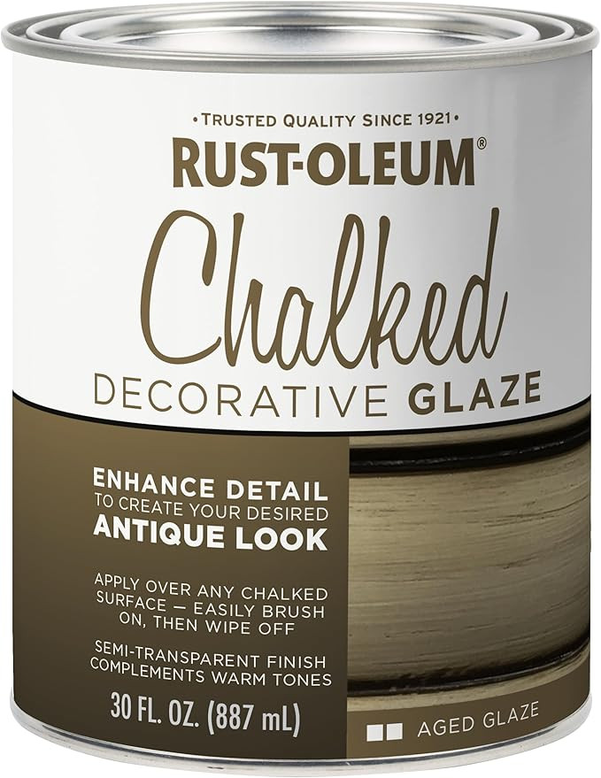Rust-Oleum 315881 Chalked Decorative Glaze, Semi-Transparent Aged, 30 fl. oz. Packaging May Vary | Amazon (US)
