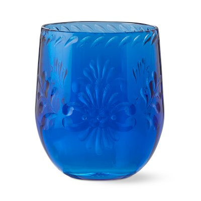 Sonora Stemless Wine Glasses, Each, Cobalt | Williams-Sonoma
