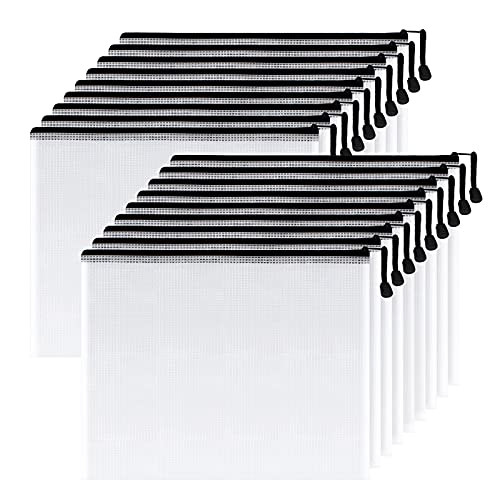 SUNEE Plastic Mesh Zipper Pouch 9x13 in (Black, 18 Packs),Extra Large Water-Resistant Zip Bag for Sc | Amazon (US)