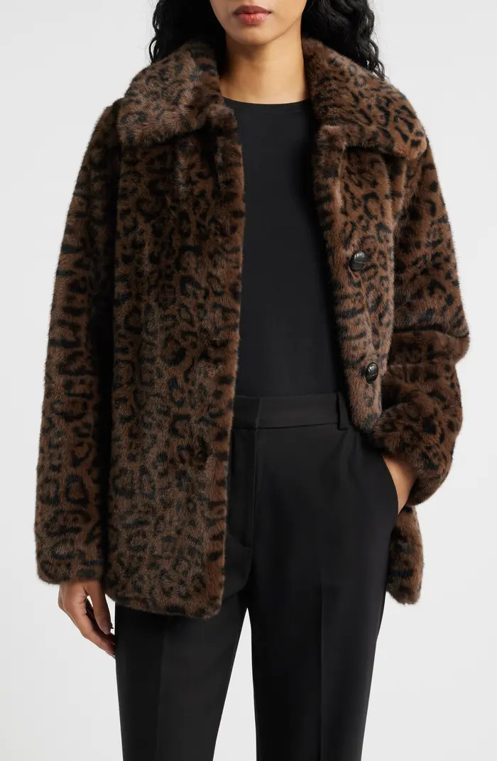 Zurich Leopard Spot Faux Fur Coat | Nordstrom