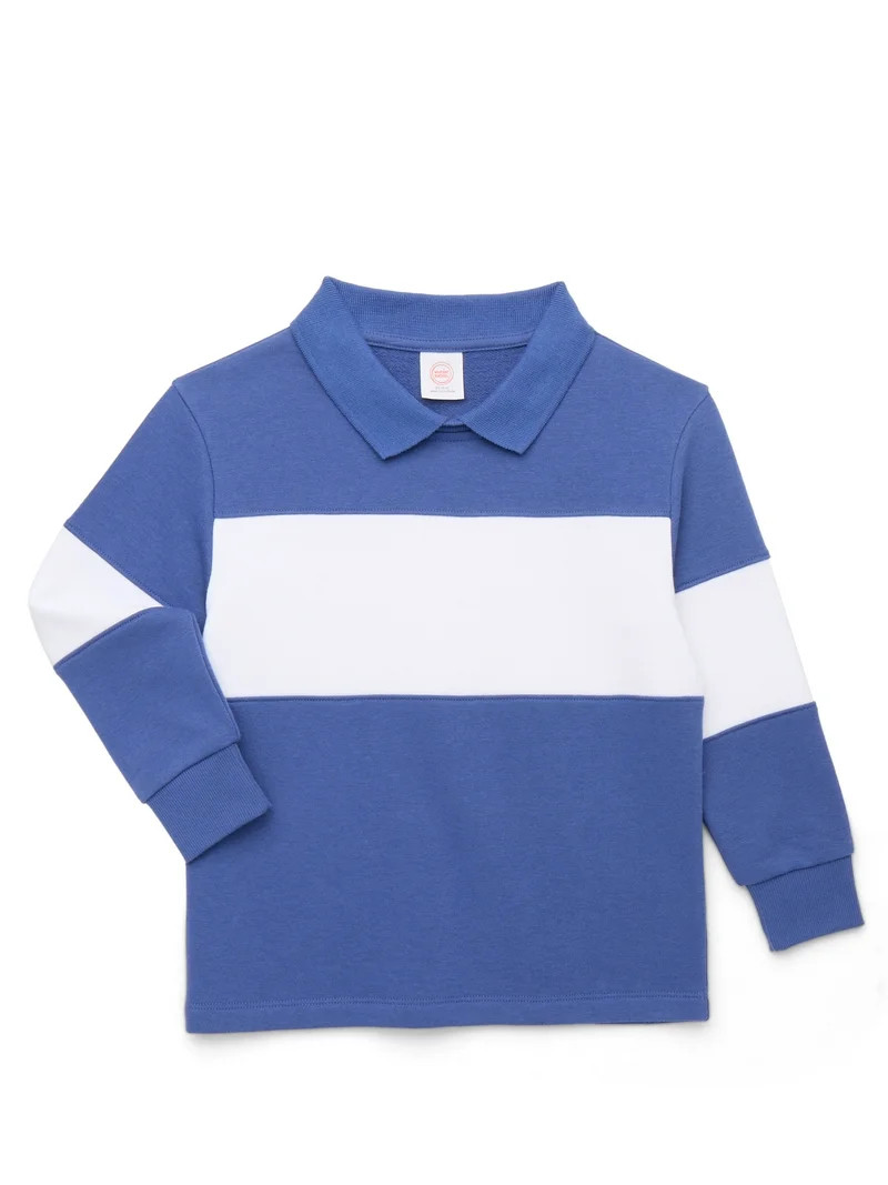 Wonder Nation Boys Striped Rugby Sweatshirt, Sizes 4-16 & Husky | Walmart (US)