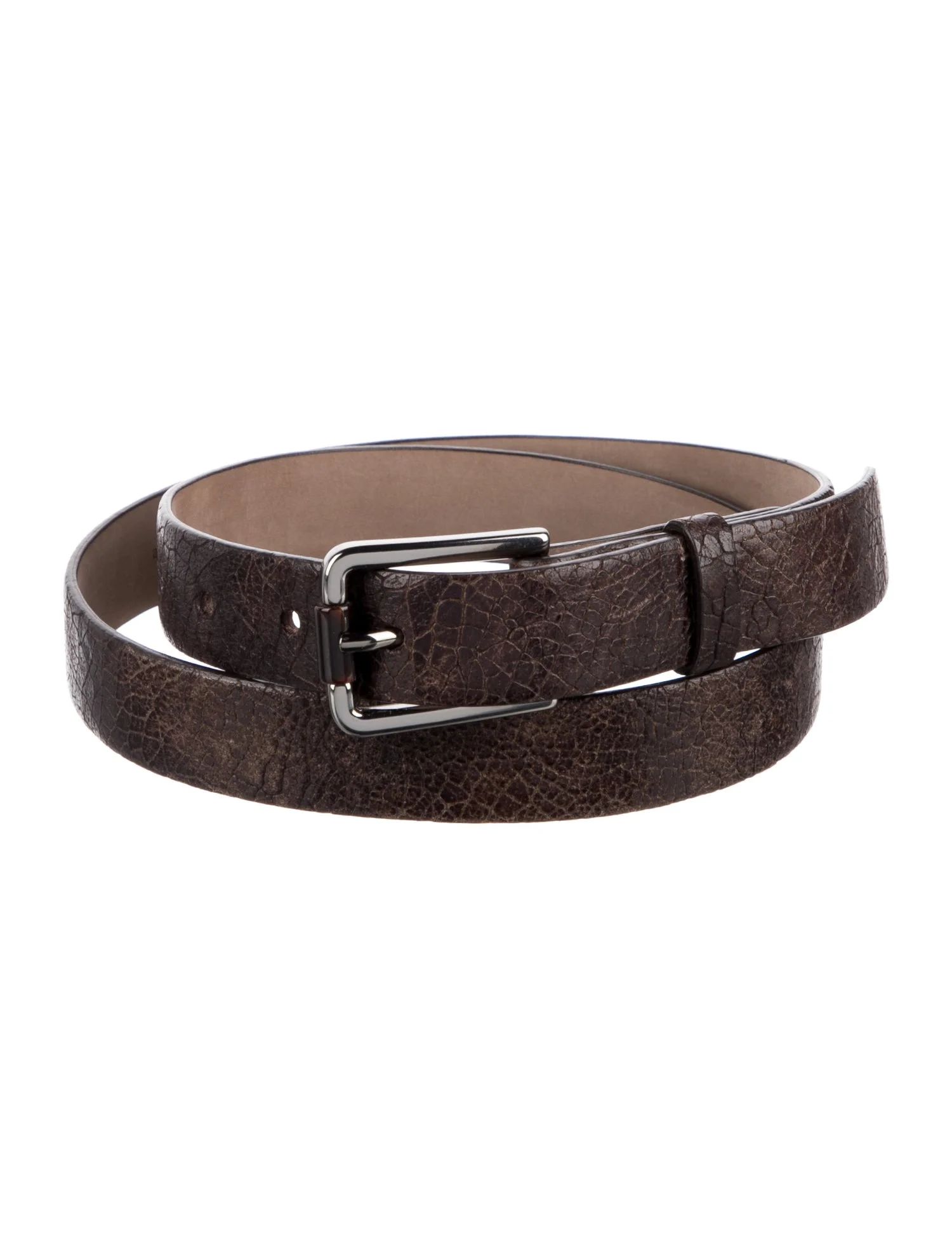 Skinny Embossed Leather Belt | The RealReal