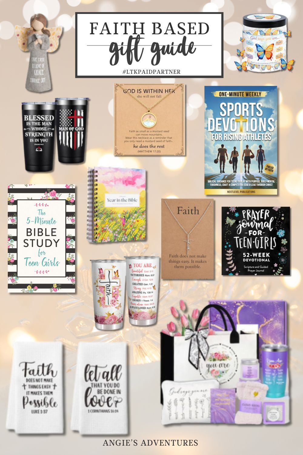 ✨ Faith-Based Gift Guide — Meaningful Gifts That Inspire ✨

If you’re looking for gifts that speak to the heart and uplift the soul, this faith-based gift guide is full of beautiful pieces that encourage, inspire, and remind us of what matters most. These are perfect for Christmas, birthdays, baptisms, or anytime you want to bless someone with something meaningful. 💛

Here are some of the sweet + intentional items I included:
📖 Devotional Books & Journals — daily inspiration and space to reflect
✨ Faith Bracelets & Necklaces — simple reminders of hope, grace, and strength
🏠 Christian Home Décor 
🕯️ Crosses & Keepsakes — meaningful décor for any home or office
🎁 Faith-Based Gift Sets — ready-to-give bundles for encouragement or comfort

These gifts bring peace, purpose, and joy — a beautiful way to share your faith with the ones you love.

Tap to shop all the uplifting finds!
#LTKGiftGuide #FaithBasedGifts #ChristianGifts #InspirationalGifts #GiftsForHer #ChristianHomeDecor #FaithOverFear #GraceAndGratitude 

 #LTKGiftGuide #LTKHoliday #LTKHome